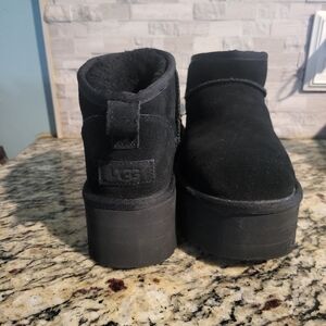 UGG Black Suede Platform Boots